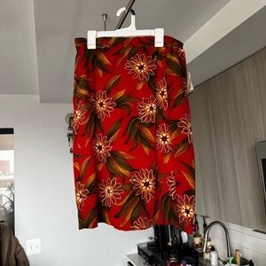Vtg J.G. Hook NWT 100% Silk Floral Pencil Skirt 6